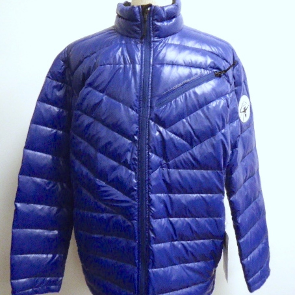 OBERMEYER royal blue AERO FILM PUFFER DOWN ski JACKET collectible jet M NWT
